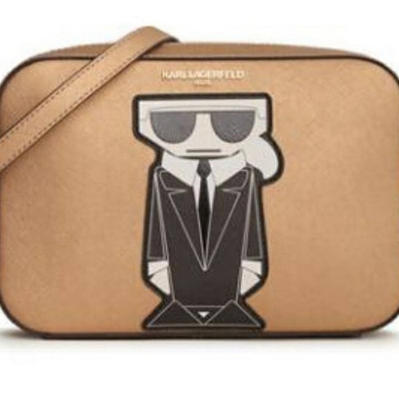 MAYBELL KARL LAGERFELD GOLD NEW CROSSBODY PURSE